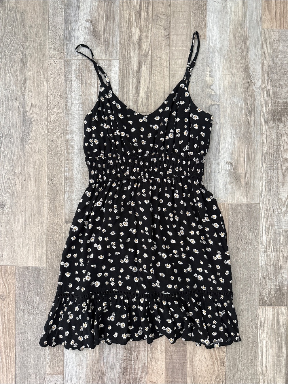 Hollister Black Mini Dress with White Floral Print